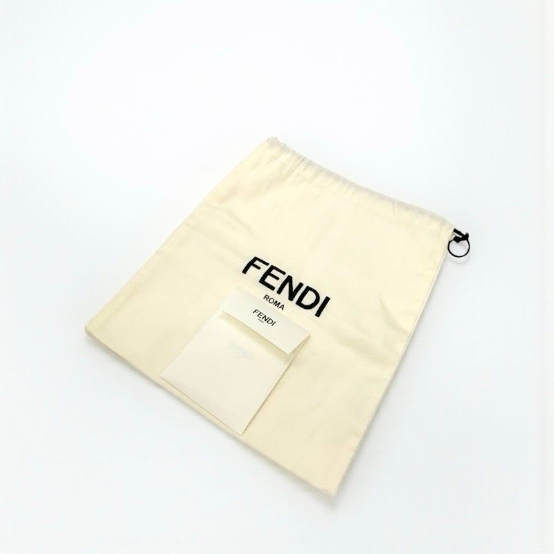 Fendi Sandals Shoes Leather Black Gold Logo Flat