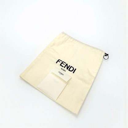 Fendi Sandals Shoes Leather Black Gold Logo Flat