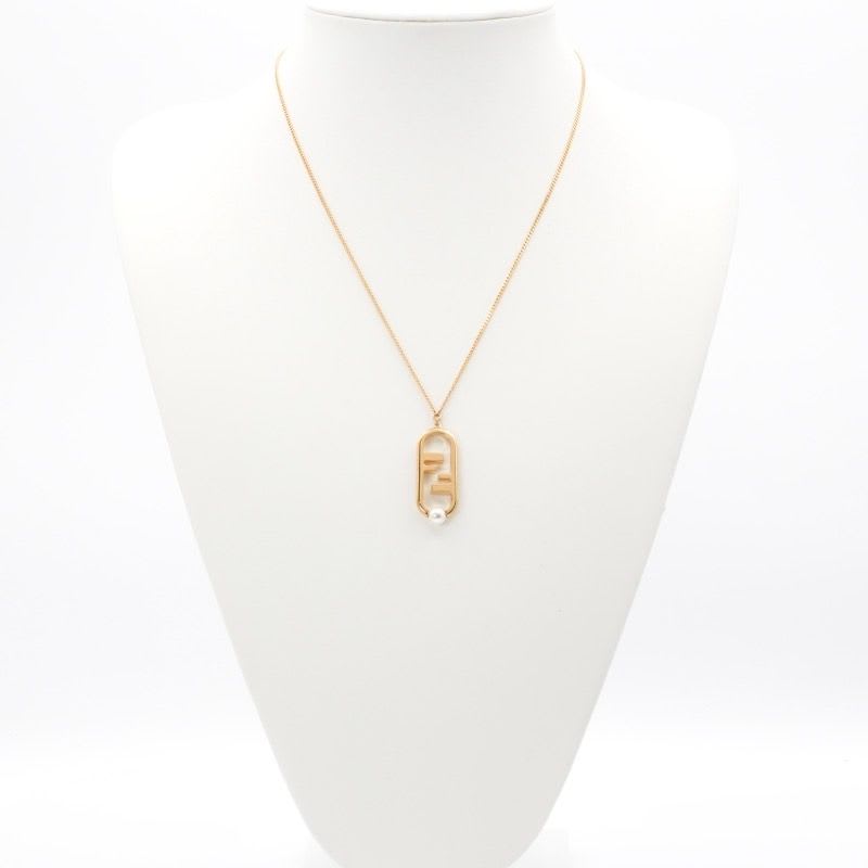 Fendi Orlock Necklace Gold Pearl