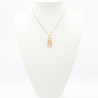 Fendi Orlock Necklace Gold Pearl