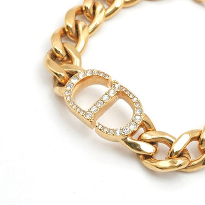 Christian Dior 30 Montaigne Bracelet Logo Chain Rhinestone