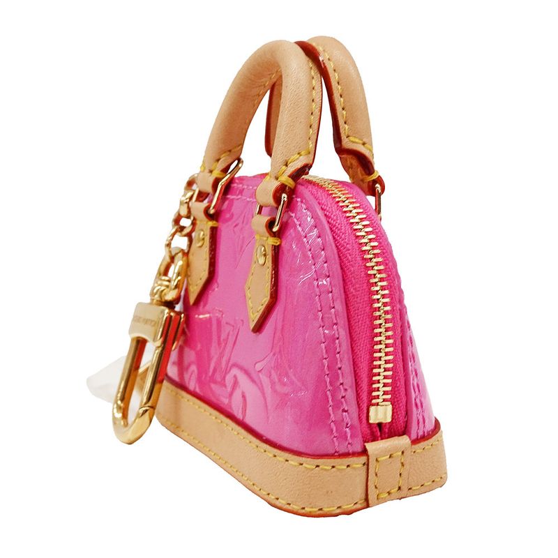 Louis Vuitton Charm Women's Brand Vernis LV Mix Bag Charm ・micro Alma Pink