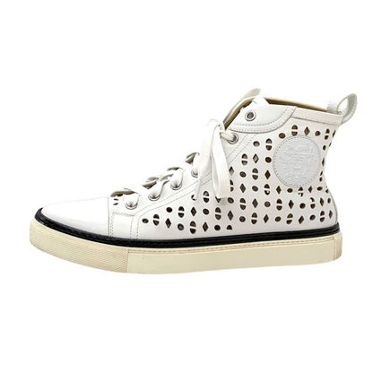 Hermes Jimmy Sneakers Shoes Leather White Punching Exlibris High Cut
