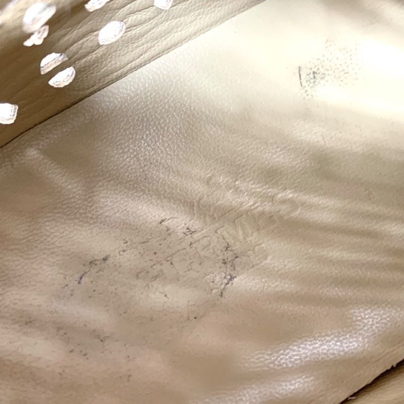 Hermes Jimmy Sneakers Shoes Leather White Punching Exlibris High Cut