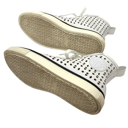 Hermes Jimmy Sneakers Shoes Leather White Punching Exlibris High Cut