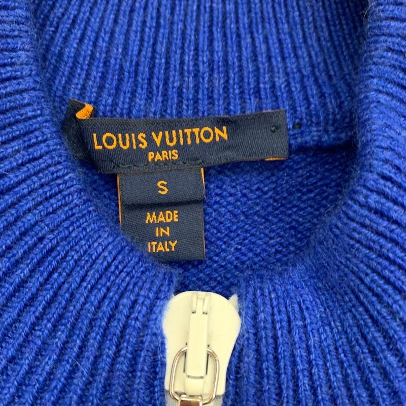 Louis Vuitton Dress Knit Sleeveless Logo Cashmere Blue