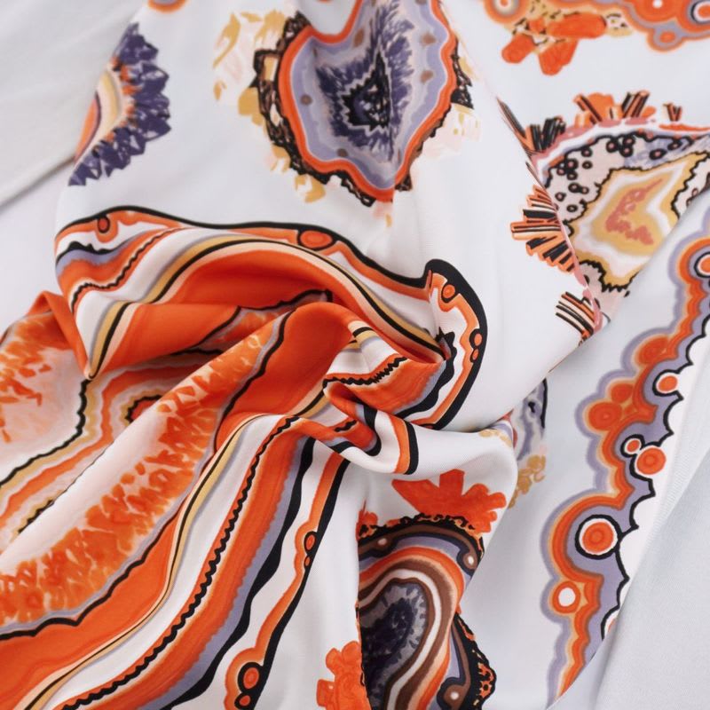 Hermes Dress 19 SS All Over Pattern Twill Reine Silk