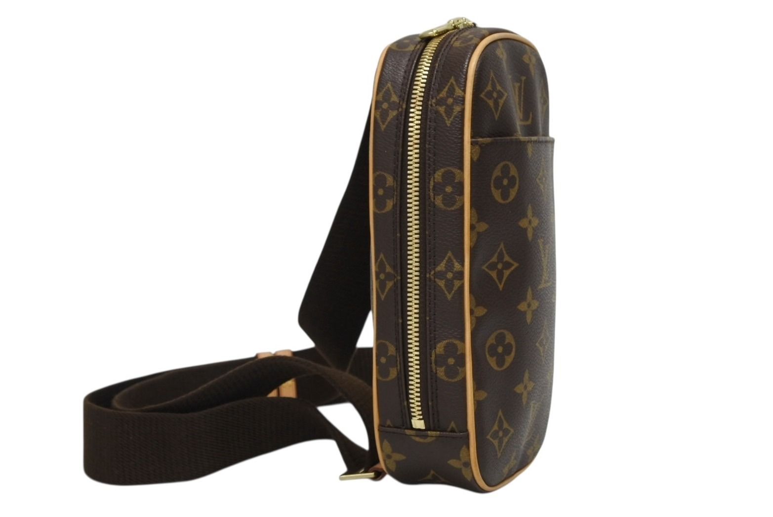 Louis Vuitton Pochette Gange Shoulder Bag Monogram Brown Gold — view 4