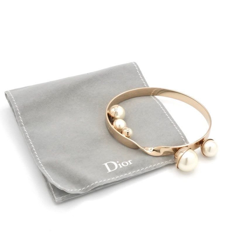 Christian Dior Bracelet Bangle Logo Pearl