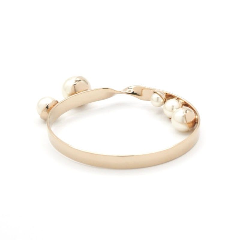 Christian Dior Bracelet Bangle Logo Pearl