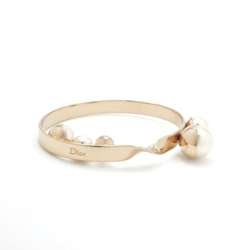 Christian Dior Bracelet Bangle Logo Pearl