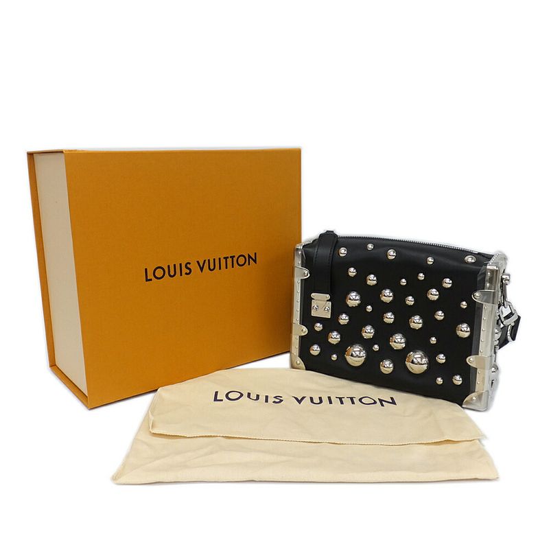 Louis Vuitton Lv×yk Side Trunk M21668 Black Yayoi Kusama Handbag One