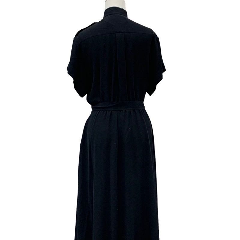 Celine Dress Safari Silk Black Gold Logo