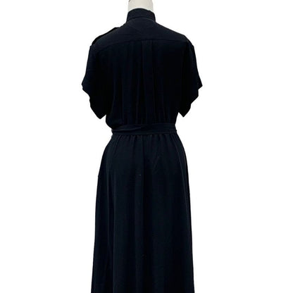 Celine Dress Safari Silk Black Gold Logo