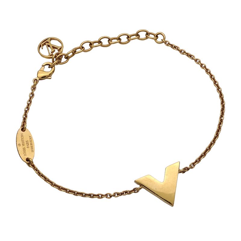 Louis Vuitton Bracelet Women's Brand Metal Bracelet ・essential V Gold M61084