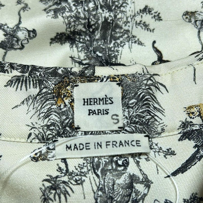 Hermes Long Sleeve Shirt Blouse Size S Women's - Ivory X Black X Multi