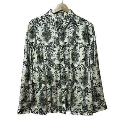 Hermes Long Sleeve Shirt Blouse Size S Women's - Ivory X Black X Multi