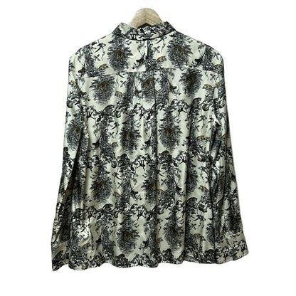 Hermes Long Sleeve Shirt Blouse Size S Women's - Ivory X Black X Multi