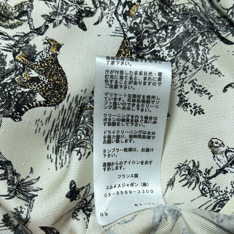 Hermes Long Sleeve Shirt Blouse Size S Women's - Ivory X Black X Multi