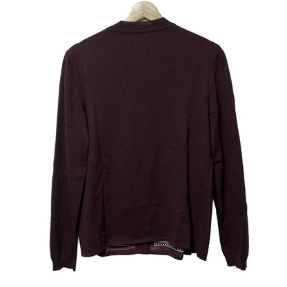 Hermes Cardigan Size 38 M Women's - 67-7761 Dark Brown X Bordeaux X Multi Long