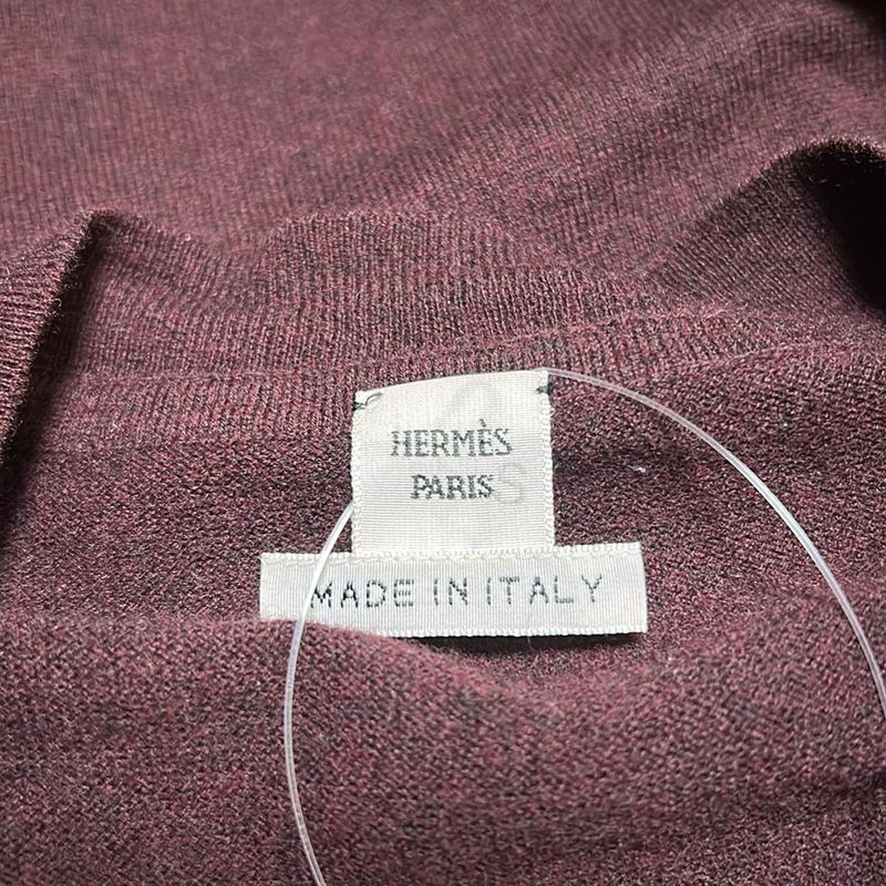 Hermes Cardigan Size 38 M Women's - 67-7761 Dark Brown X Bordeaux X Multi Long