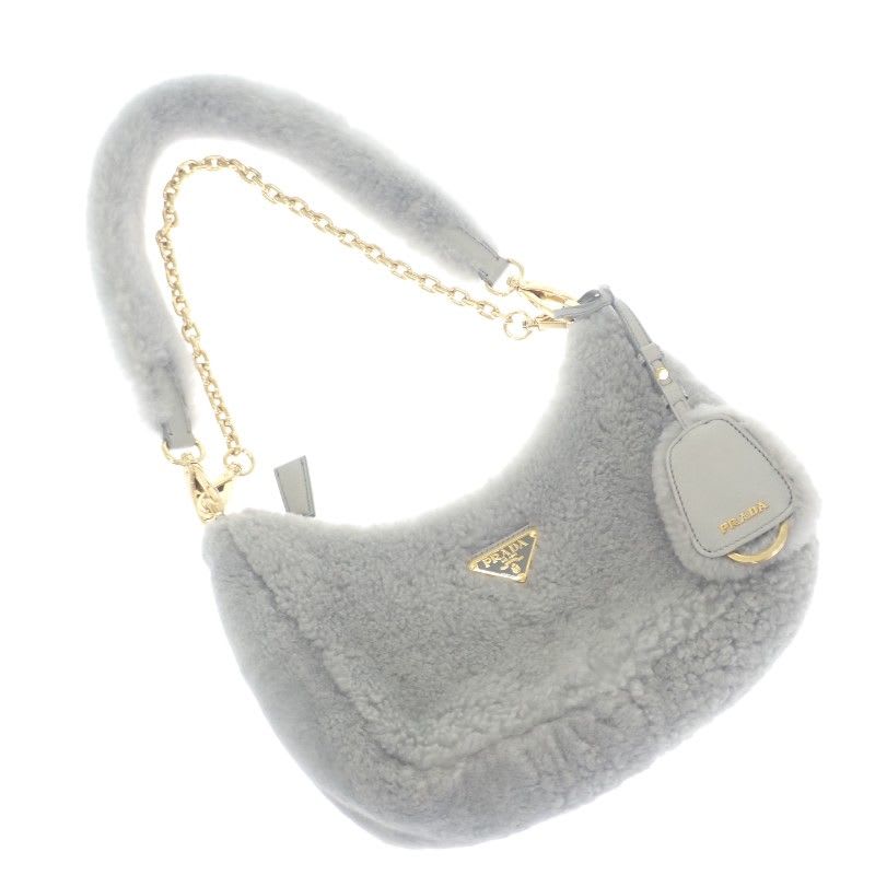 Prada Re-edition Shearling Mini 1 Bc204 2 EC9 F0591 Shoulder Bag 3-Way Fur