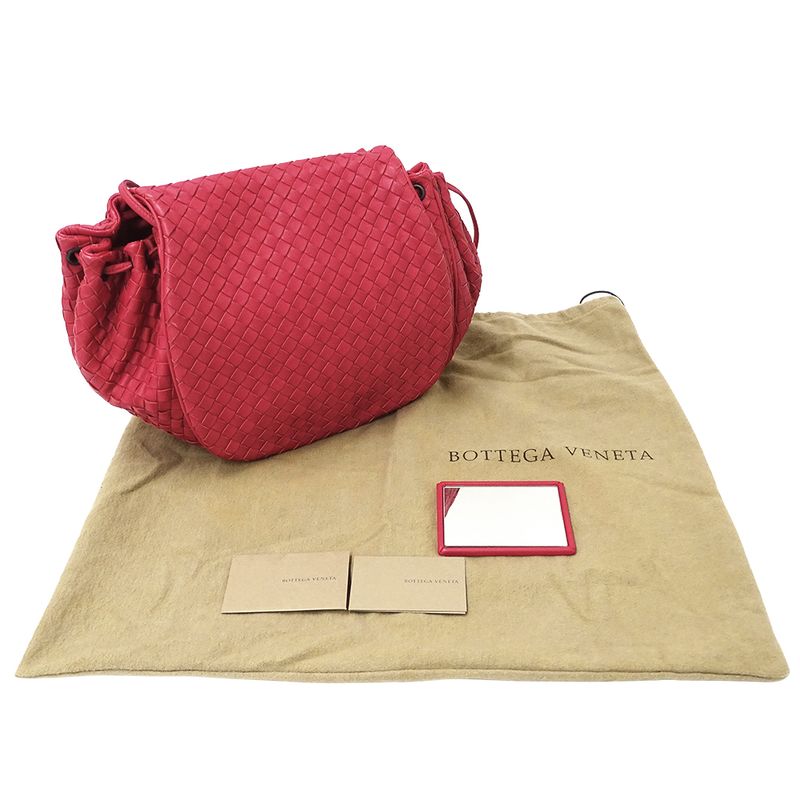 Bottega Veneta Bag Shoulder Intrecciato Leather Red Pink