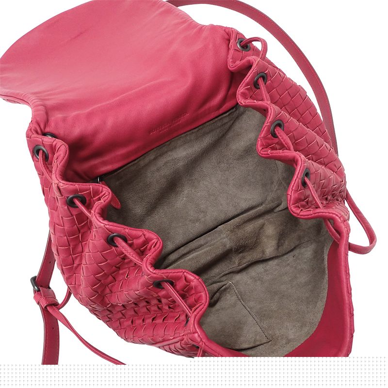 Bottega Veneta Bag Shoulder Intrecciato Leather Red Pink
