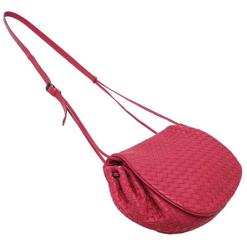 Bottega Veneta Bag Shoulder Intrecciato Leather Red Pink