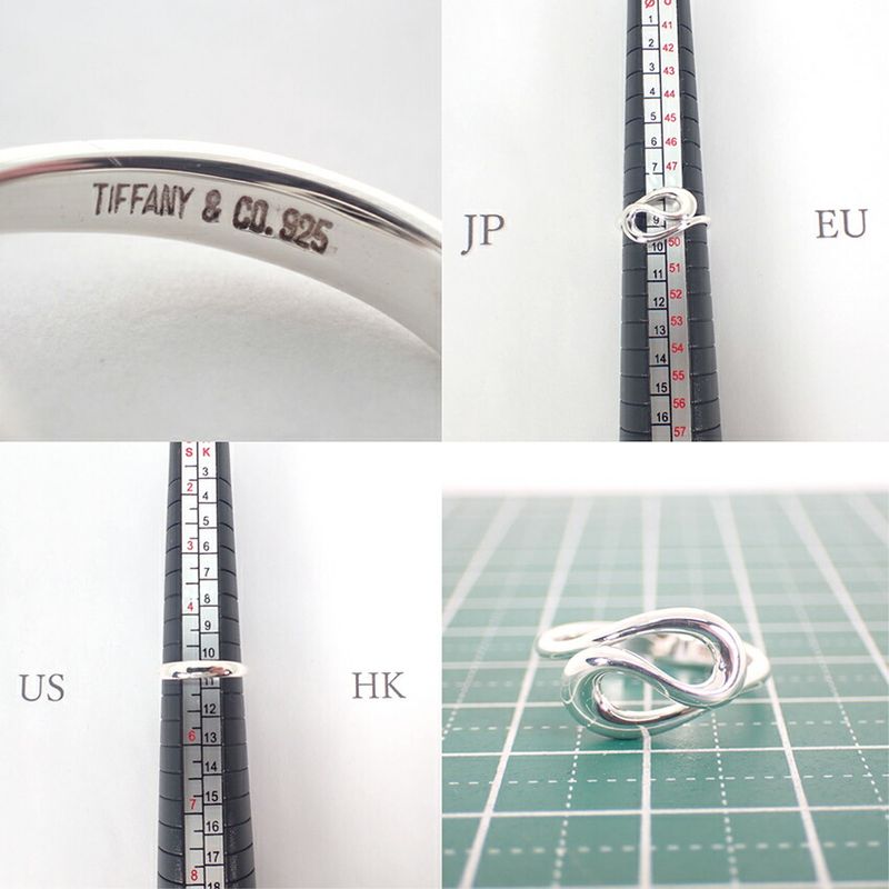 Tiffany & Co 925 Open Wave Ring No 9 J119-5