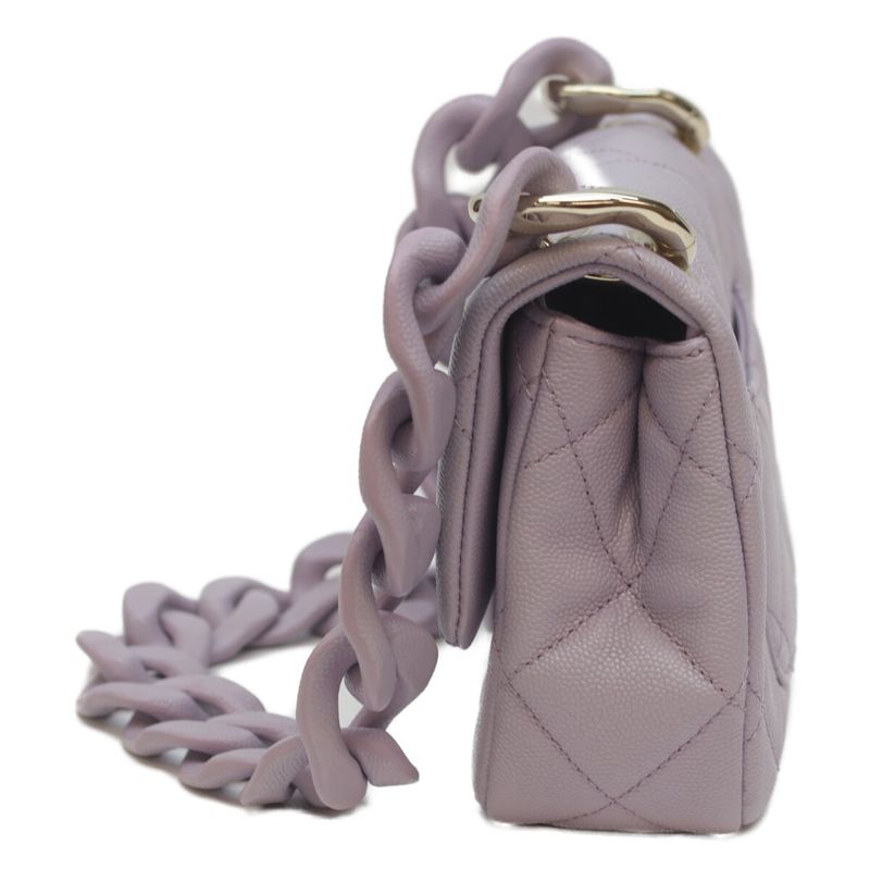 Chanel Lavender Cavia Ghardware Design Chain Mattress 20 Mini Flap Shoulder