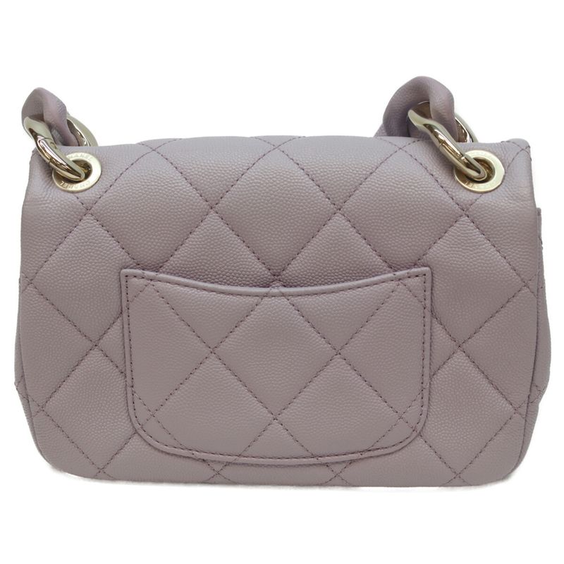 Chanel Lavender Cavia Ghardware Design Chain Mattress 20 Mini Flap Shoulder