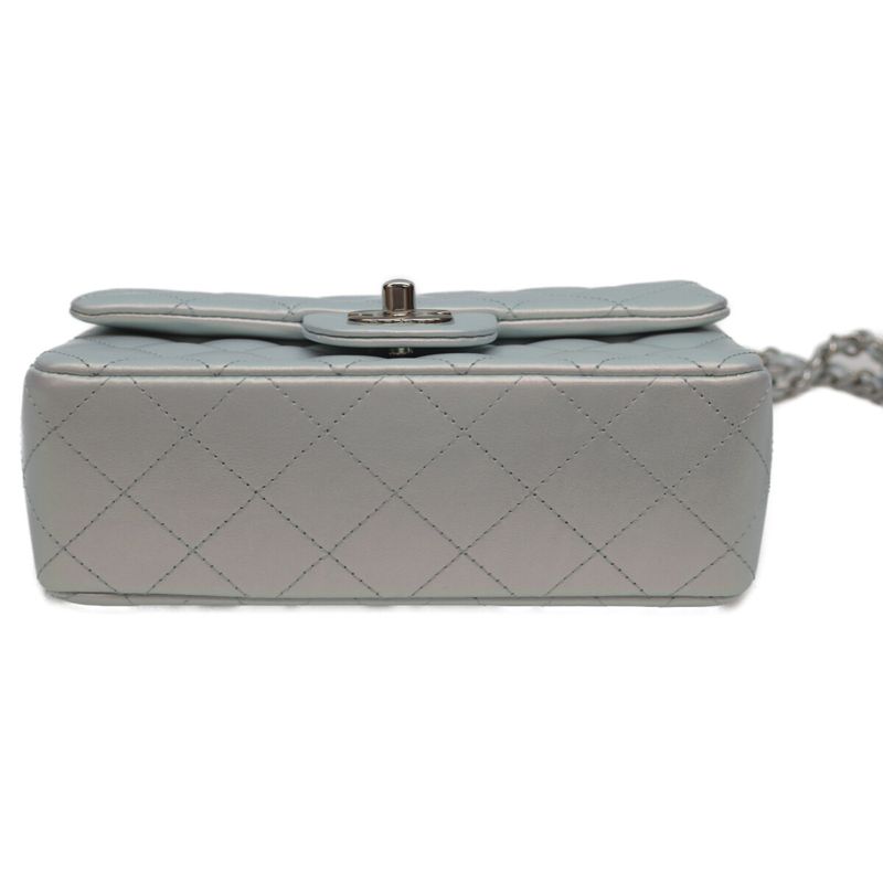 Chanel A69900 Metallic Silver Hardware Ram Miniature Race 20 Chain Shoulder