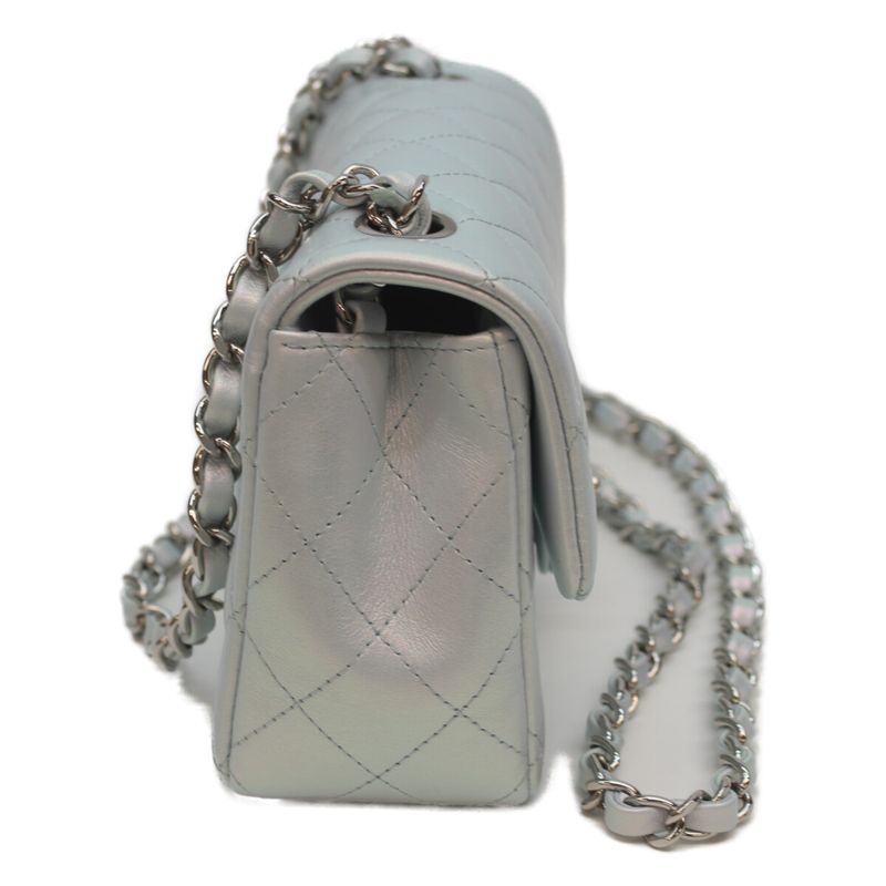 Chanel A69900 Metallic Silver Hardware Ram Miniature Race 20 Chain Shoulder