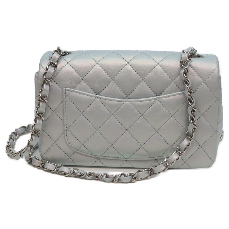 Chanel A69900 Metallic Silver Hardware Ram Miniature Race 20 Chain Shoulder