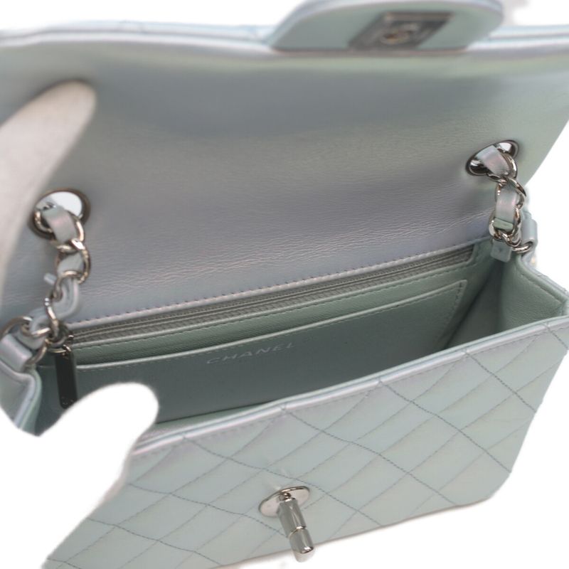 Chanel A69900 Metallic Silver Hardware Ram Miniature Race 20 Chain Shoulder