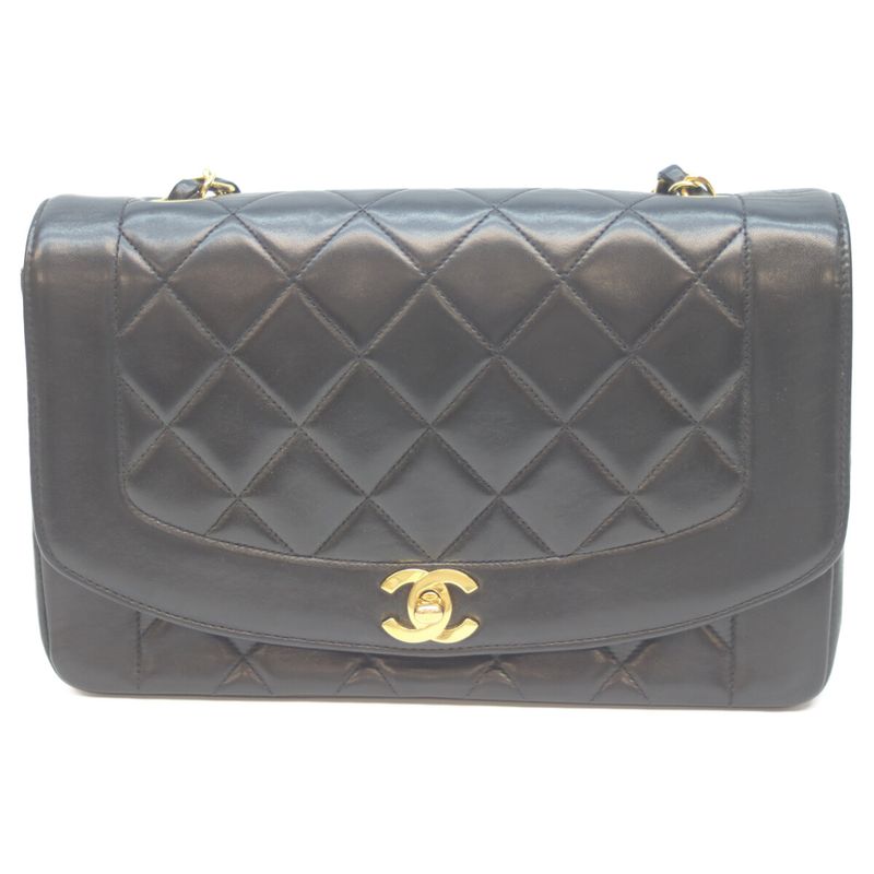 Chanel No 4 A01165 Black Ram Ghardware Diana 25 Chain Shoulder