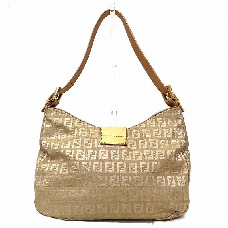 Fendi Shoulder Bag Canvas Leather Ladies