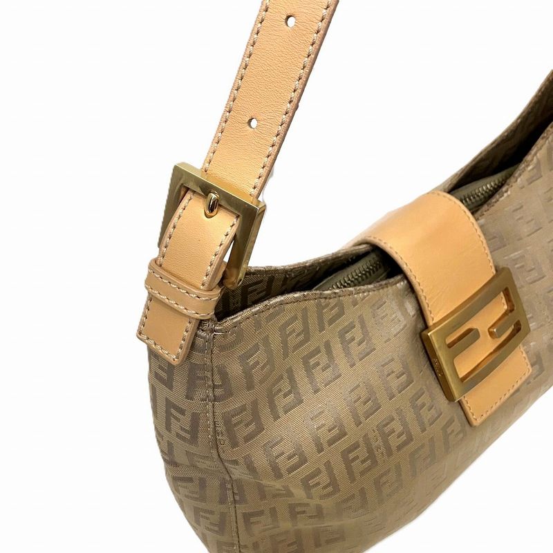 Fendi Shoulder Bag Canvas Leather Ladies