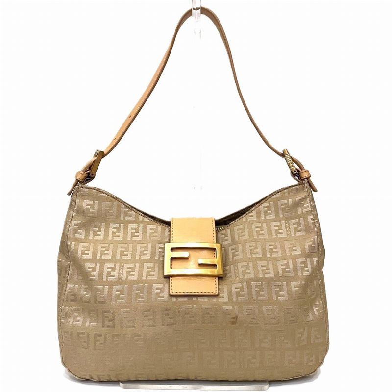 Fendi Shoulder Bag Canvas Leather Ladies