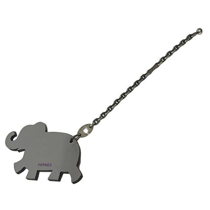 Hermes Key Holder (Charm) - Gray X Purple Leather