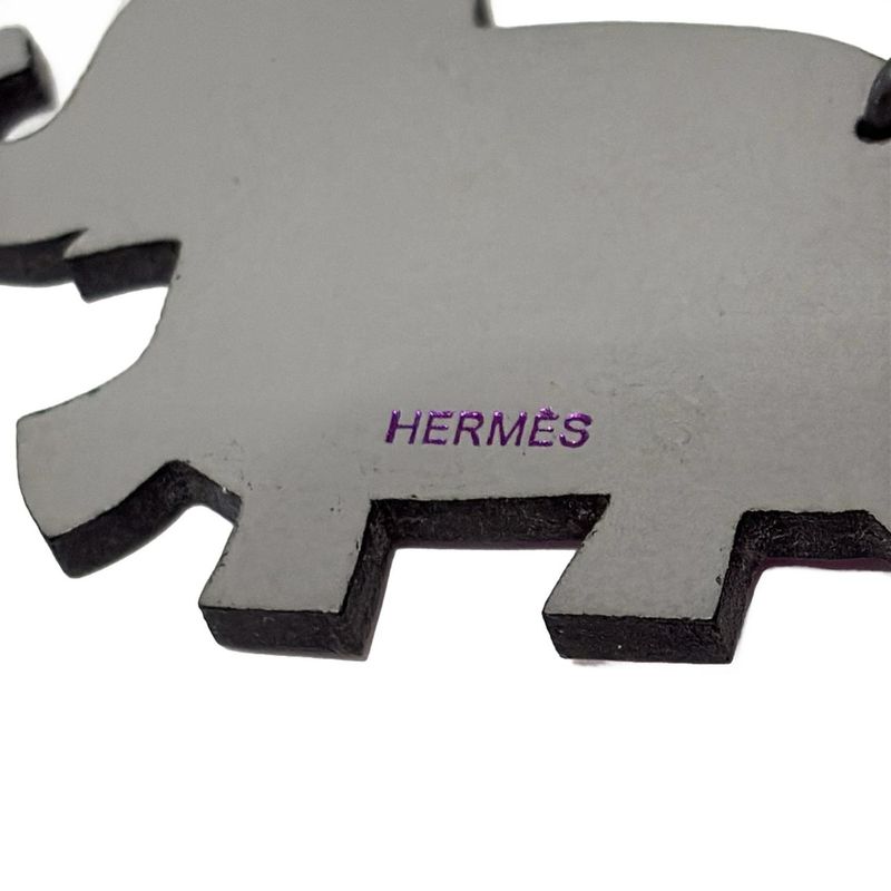 Hermes Key Holder (Charm) - Gray X Purple Leather