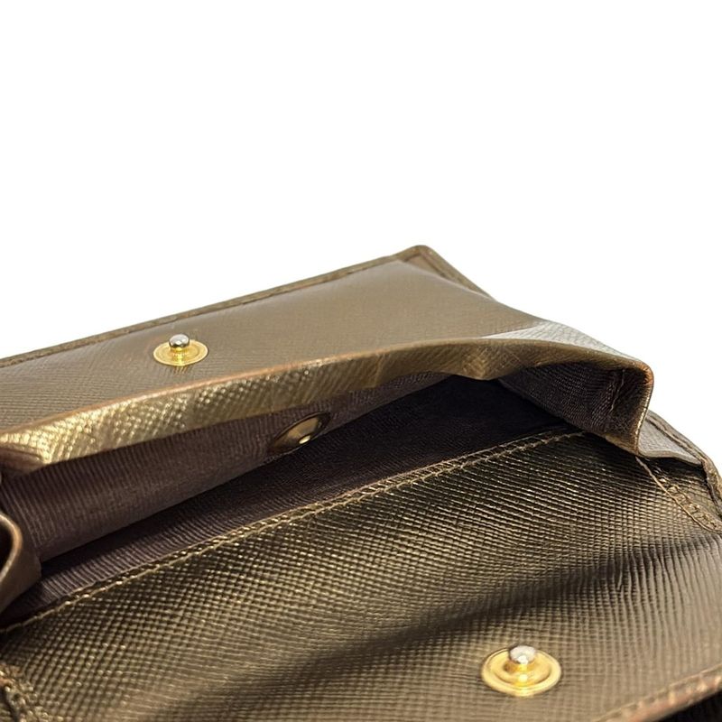 Prada Trifold Wallet - Gold Leather