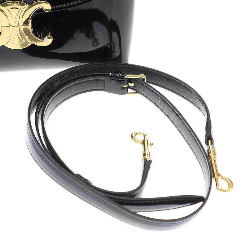 Celine Teen Nino Patent Leather Shoulder Bag Black