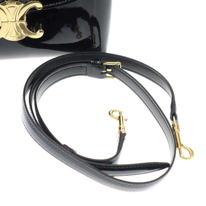 Celine Teen Nino Patent Leather Shoulder Bag Black