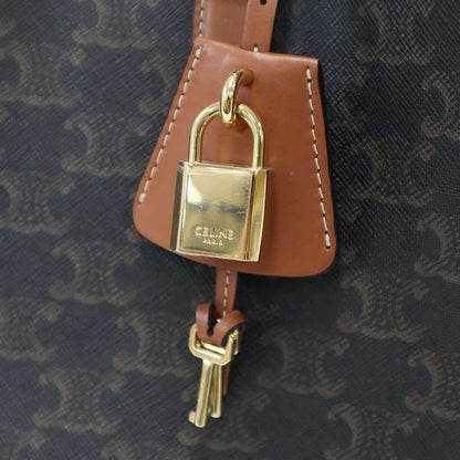 Celine Horizontal Cabas Mini Triomphe Canvas & Calfskin Brown