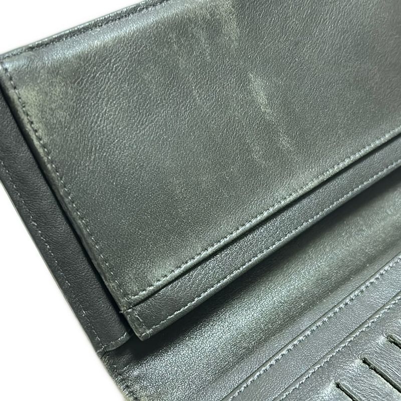 Chanel Long Wallet - Khaki Coco Mark Silver Hardware Leather