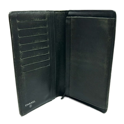 Chanel Long Wallet - Khaki Coco Mark Silver Hardware Leather