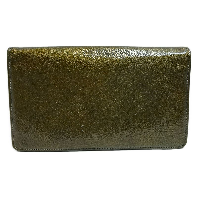Chanel Long Wallet - Khaki Coco Mark Silver Hardware Leather