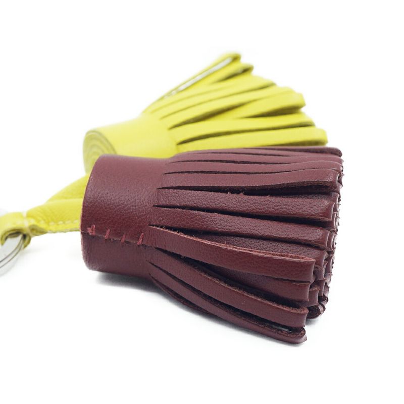 Hermes Ki-ring Bag Charm Carmen Udonos Brown Tea Yellow-silver-hardware